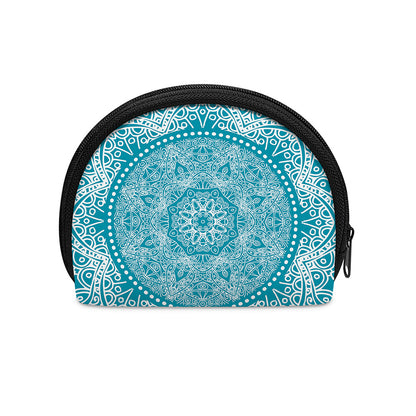 Teal And White Mandala Print Coin Purse