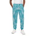 Teal And White Mandala Print Cotton Sweatpants