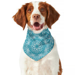 Teal And White Mandala Print Dog Bandana