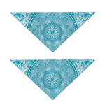 Teal And White Mandala Print Dog Bandana