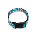 Teal And White Mandala Print Dog Collar