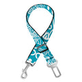 Teal And White Mandala Print Dog Seat Belt