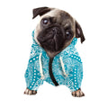 Teal And White Mandala Print Dog Zip Up Hoodie
