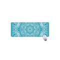 Teal And White Mandala Print Extended Mouse Pad