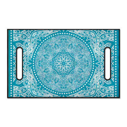 Teal And White Mandala Print Golf Cart Seat Cover