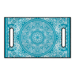Teal And White Mandala Print Golf Cart Seat Cover