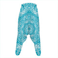 Teal And White Mandala Print Hammer Pants