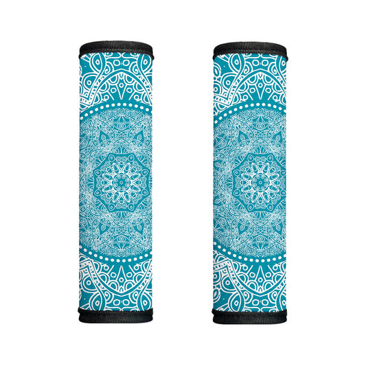 Teal And White Mandala Print Handle Covers