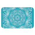 Teal And White Mandala Print Indoor Door Mat