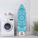 Teal And White Mandala Print Ironing Board Cover