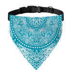 Teal And White Mandala Print Over The Collar Dog Bandana