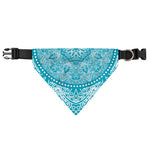 Teal And White Mandala Print Over The Collar Dog Bandana