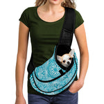 Teal And White Mandala Print Pet Sling Carrier