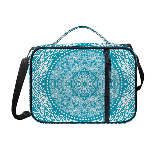 Teal And White Mandala Print Shoulder Strap Bible Bag