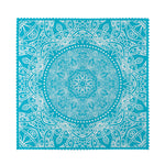 Teal And White Mandala Print Silk Bandana