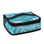 Teal And White Mandala Print Small Lunch Bag