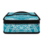 Teal And White Mandala Print Small Lunch Bag