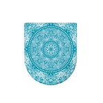 Teal And White Mandala Print Toilet Lid Cover