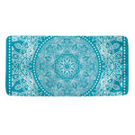 Teal And White Mandala Print Towel