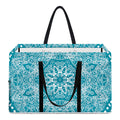 Teal And White Mandala Print Utility Tote Bag