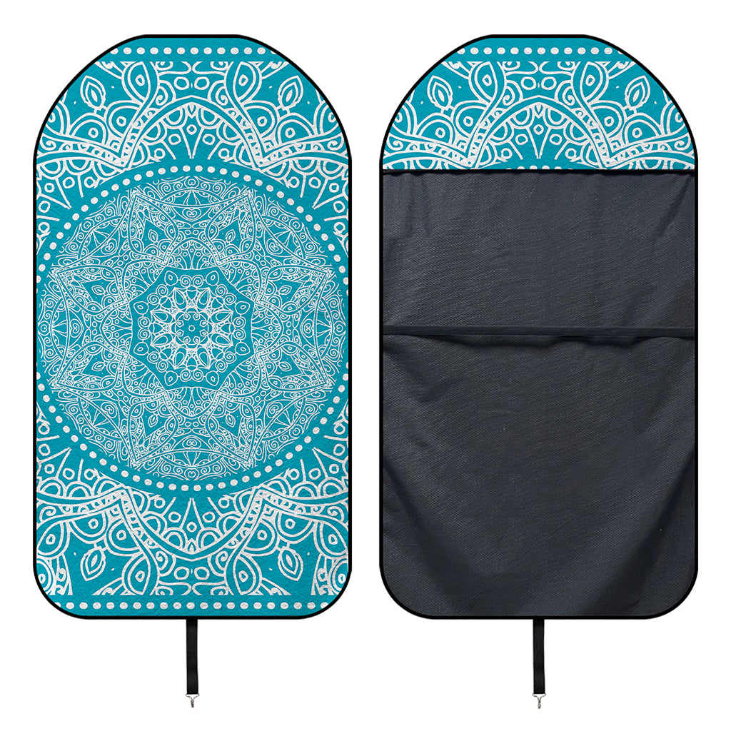Teal And White Mandala Print Waterproof Car Seat Cover
