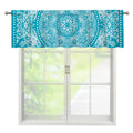 Teal And White Mandala Print Window Valance