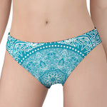 Teal And White Mandala Print Women's Panties