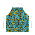 Teal And Yellow Leopard Pattern Print Adjustable Apron