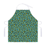 Teal And Yellow Leopard Pattern Print Adjustable Apron