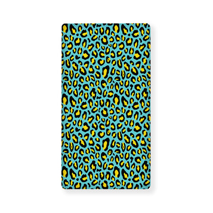 Teal And Yellow Leopard Pattern Print Baby Crib Sheet