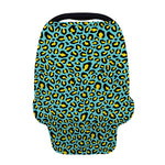 Teal And Yellow Leopard Pattern Print Baby Seat Cover