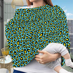 Teal And Yellow Leopard Pattern Print Baby Seat Cover