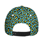 Teal And Yellow Leopard Pattern Print Baseball Cap