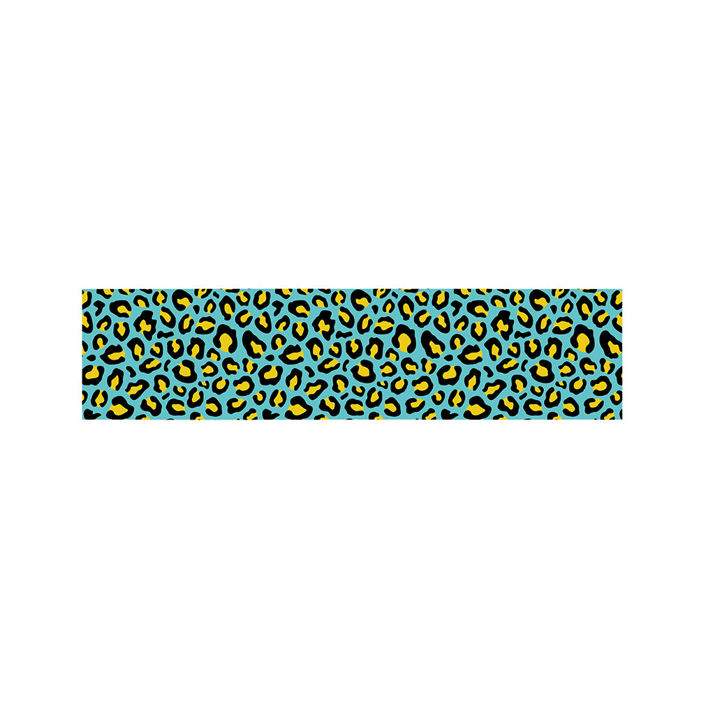 Teal And Yellow Leopard Pattern Print Bed Runner