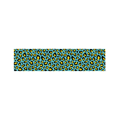 Teal And Yellow Leopard Pattern Print Bed Runner