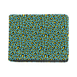 Teal And Yellow Leopard Pattern Print Bifold Wallet