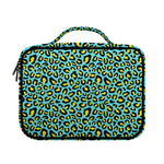 Teal And Yellow Leopard Pattern Print Briefcase Bible Bag