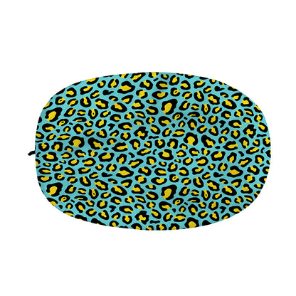 Teal And Yellow Leopard Pattern Print Car Side Mirror Covers