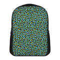 Teal And Yellow Leopard Pattern Print Casual Backpack