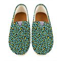 Teal And Yellow Leopard Pattern Print Casual Shoes