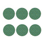 Teal And Yellow Leopard Pattern Print Coaster Set