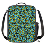 Teal And Yellow Leopard Pattern Print Crossbody Lunch Bag