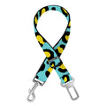 Teal And Yellow Leopard Pattern Print Dog Seat Belt