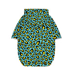 Teal And Yellow Leopard Pattern Print Dog Zip Up Hoodie
