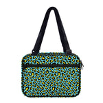 Teal And Yellow Leopard Pattern Print Double Strap Bible Bag