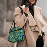 Teal And Yellow Leopard Pattern Print Double Strap Bible Bag