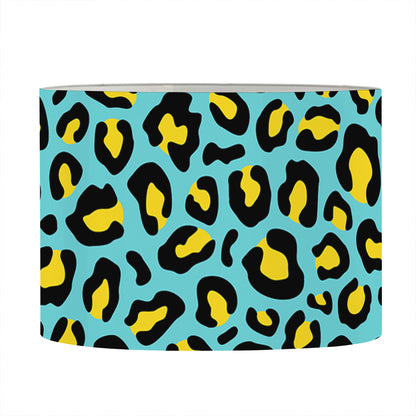 Teal And Yellow Leopard Pattern Print Drum Lamp Shade