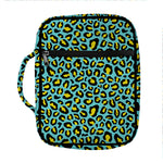 Teal And Yellow Leopard Pattern Print Front Pocket Bible Bag