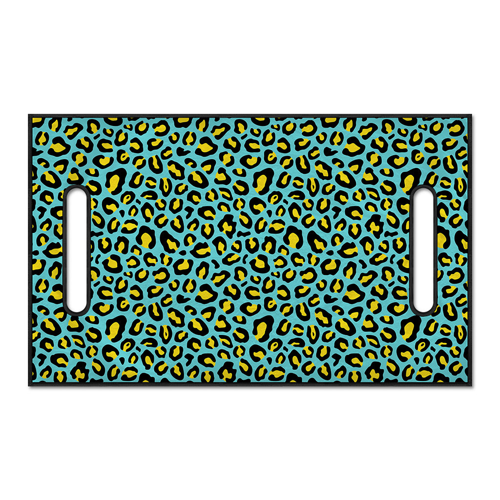 Teal And Yellow Leopard Pattern Print Golf Cart Seat Cover