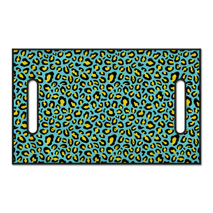 Teal And Yellow Leopard Pattern Print Golf Cart Seat Cover